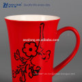 Blumendruck Rote Farbe Heller Bone China Sublimation Becher